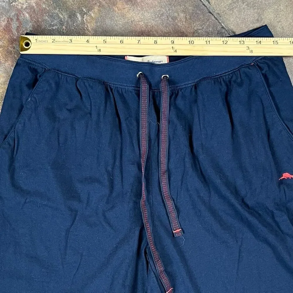 Tommy Bahama Men's Navy Blue Cotton Blend Drawstring Lounge Pants Medium